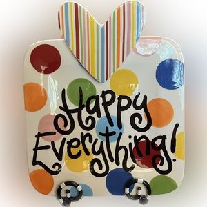 Coton Colors Bright Happy Everything 9.25 Platter -heart attachment not included